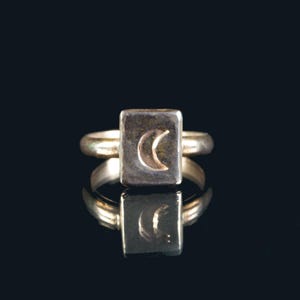 Copper Stamped Moon Ring: Hand Formed and Originally Stamped Moon Copper Ring by TL Goodwin of Goodwin and Maxwell. Free Shipping in USA.