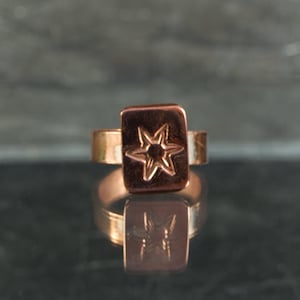 Copper Stamped Star Ring: Hand Formed and Originally Stamped Star Copper by TL Goodwin of Goodwin and Maxwell. Free Shipping in USA.