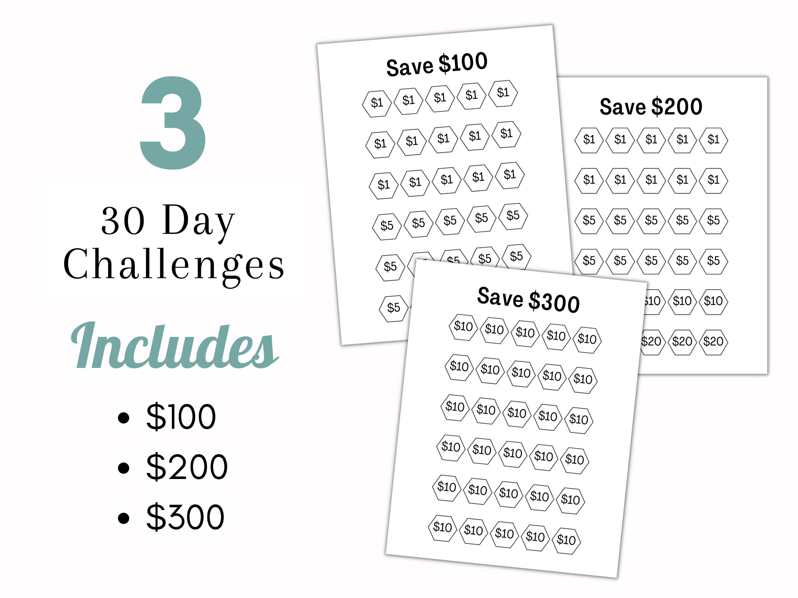 Savings Challenge Book Printable PDF Download Digital Savings Challenge Bundle 12 Month Savings ...