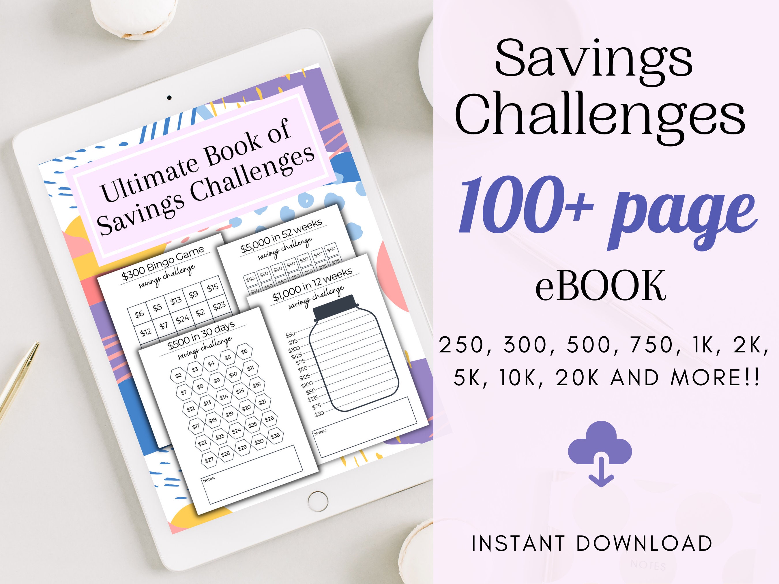 Savings Challenge Book Savings Challenge Printable Savings - Etsy