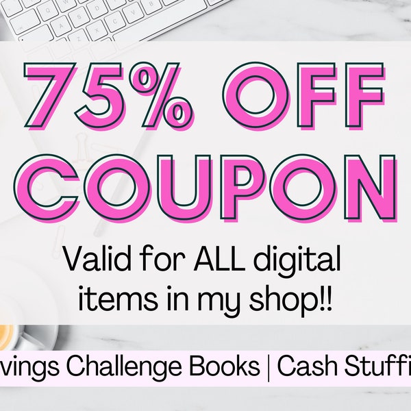 Etsy Coupon Code | Discount Code | 2023 Savings Challenge | Savings Challenge Book | Savings Challenge Bundle | Digital GoodNotes Savings