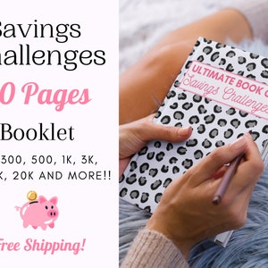Savings Challenge Book | 2024 Money Booklet | Saving Challenges Booklet for Cash Envelopes | Size 6 x 9", 50 pages, soft, glossy paperback
