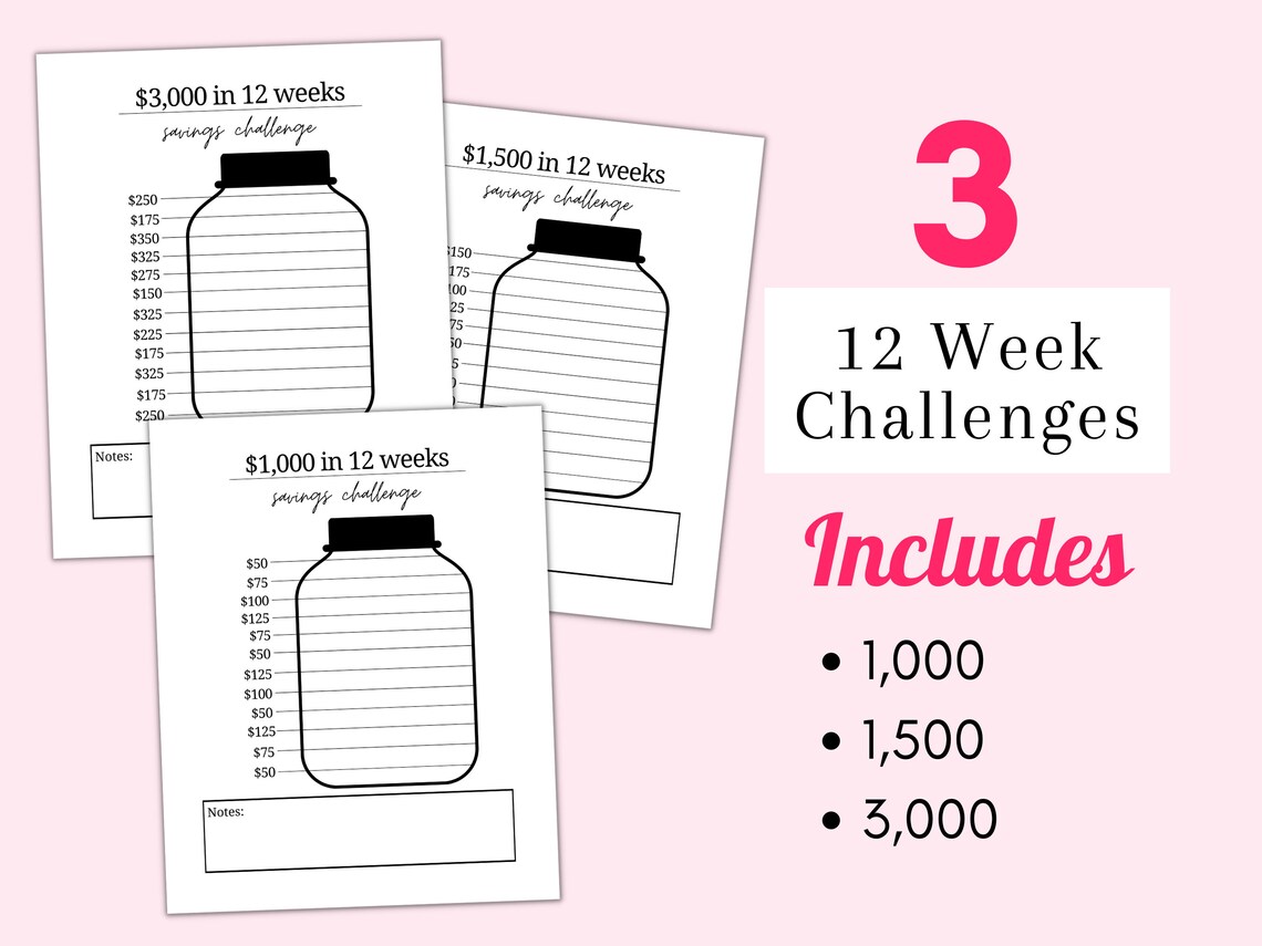Savings Challenge Book 2023, 2024 Savings Challenge Bundle Digital Goodnotes Printable PDF ...