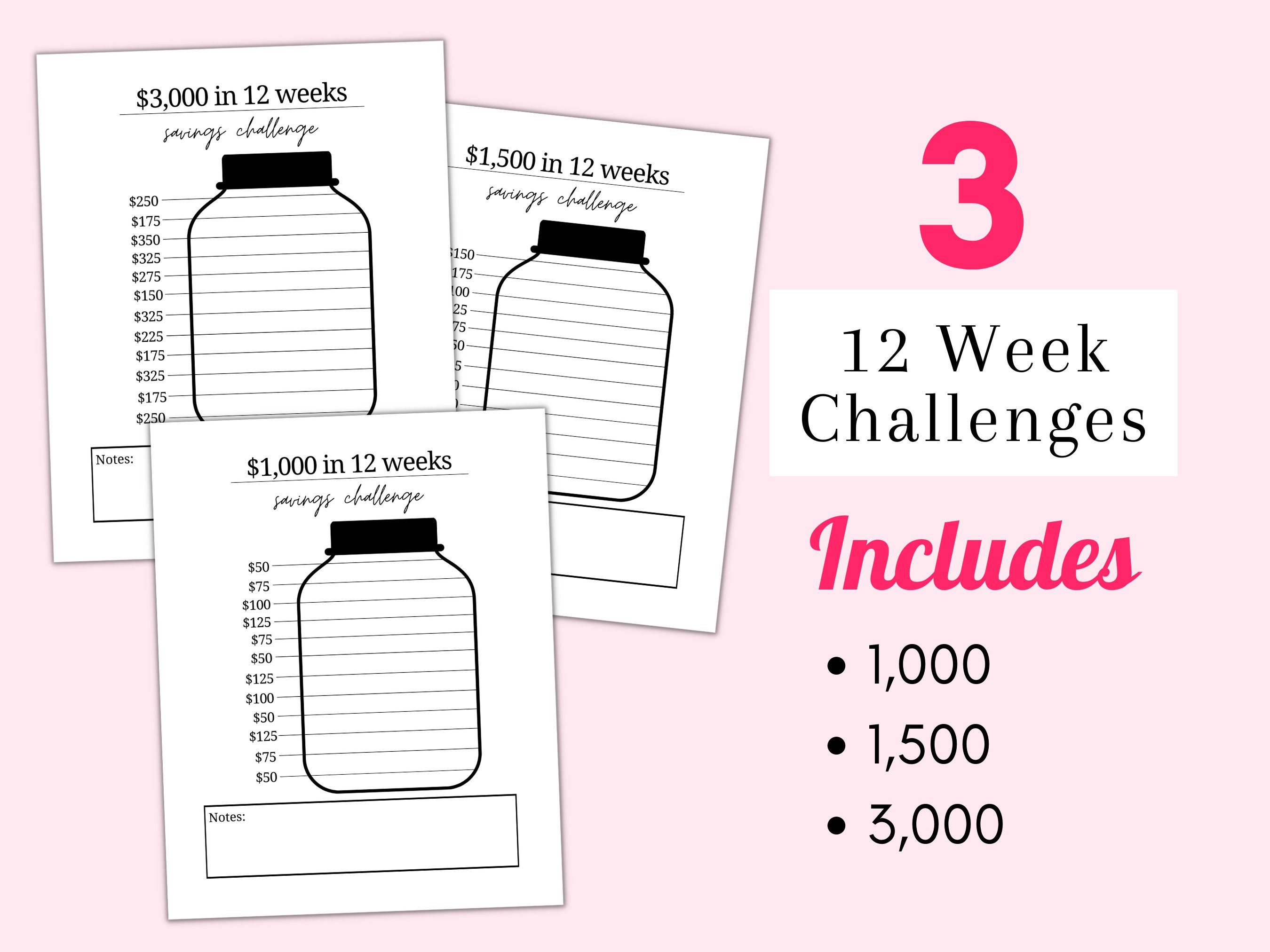 Savings Challenge Book 2023, 2024 Savings Challenge Bundle Digital Goodnotes Printable PDF ...