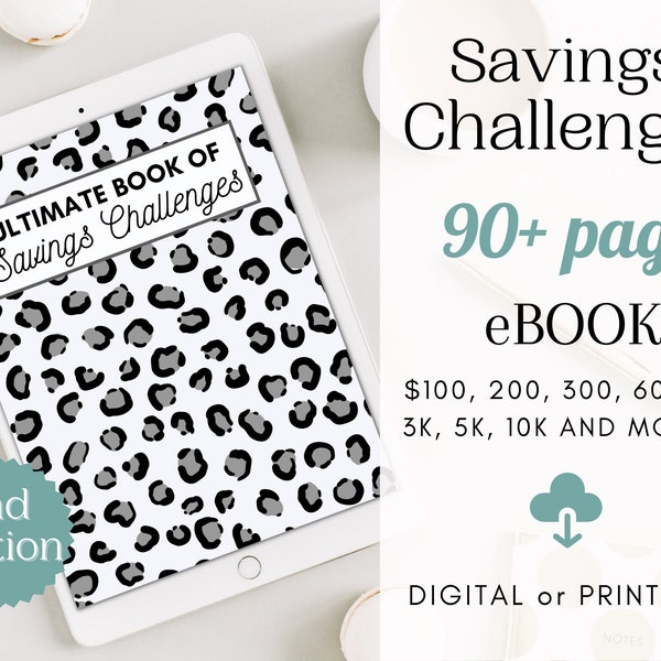 Savings Challenge Book | Printable PDF Download | Digital Savings Challenge Bundle | 12 Month Savings Challenge | Saving Tracker