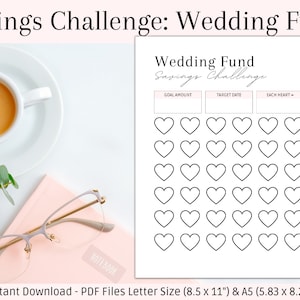 Hochzeits-Fonds-Spar-Challenge: Druckbarer Tracker (PDF-Download)