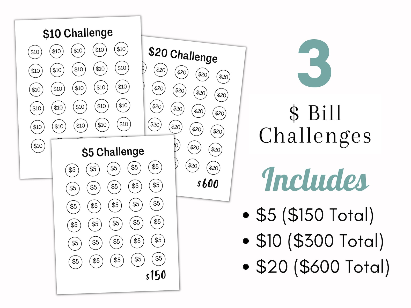 Savings Challenge Book Printable PDF Download Digital Savings Challenge ...