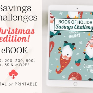 Savings Challenge Book | Digital Christmas Planner | Holiday Savings Tracker | Christmas Savings Challenge | Savings Challenge Bundle