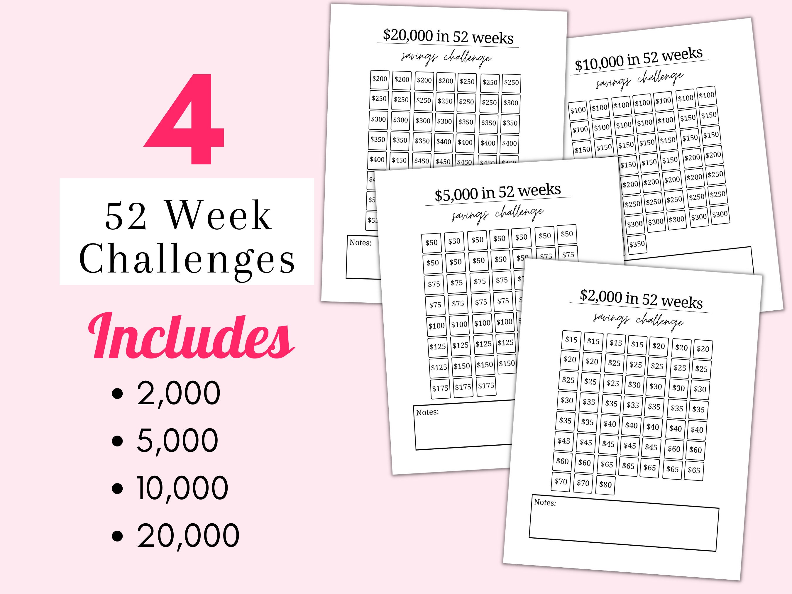 Savings Challenge Book 2023, 2024 Savings Challenge Bundle Digital Goodnotes Printable PDF ...