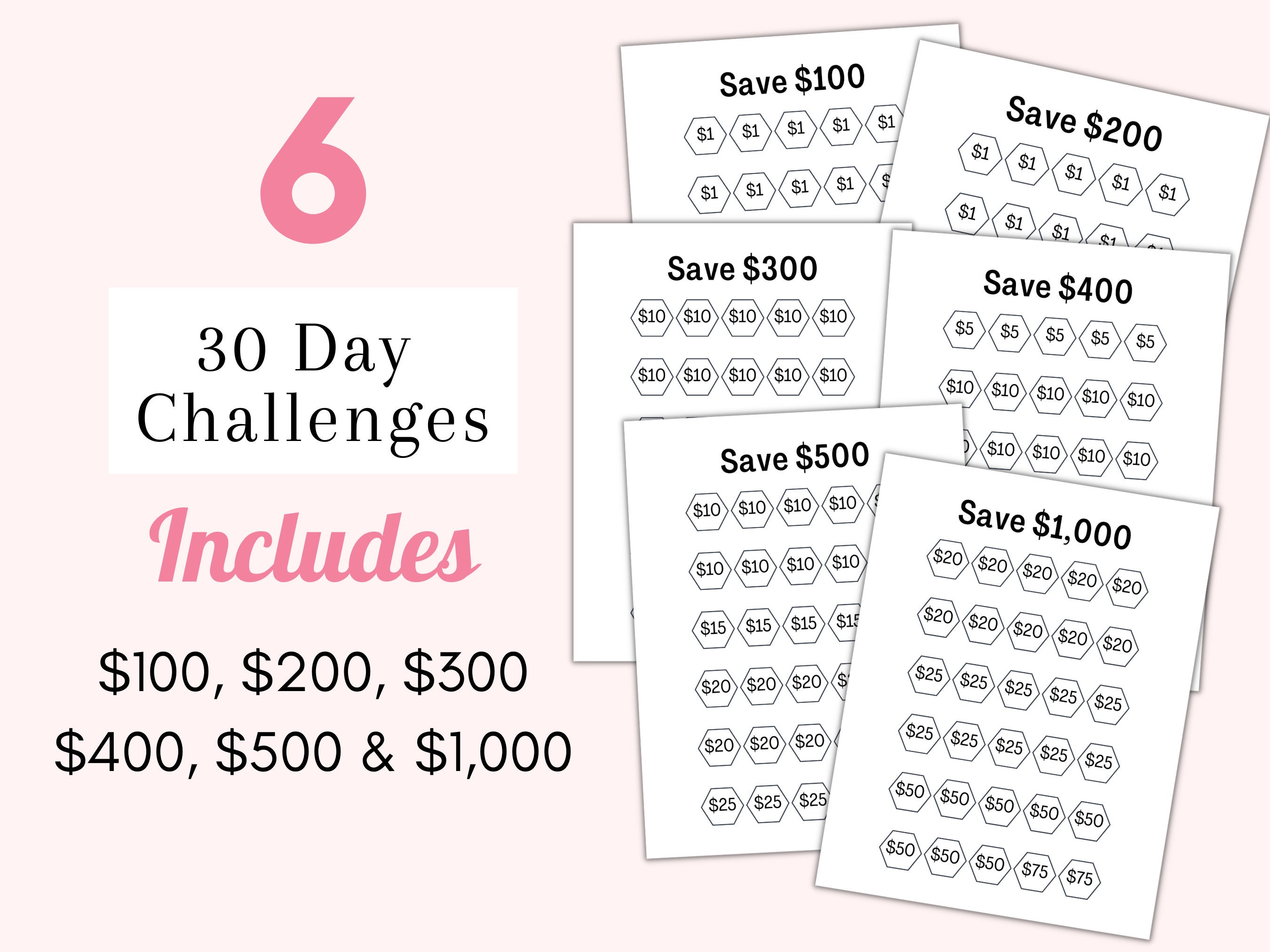 Savings Challenge Book Saving Challenge Printable Savings Challenge Bundle 24 Savings Trackers ...