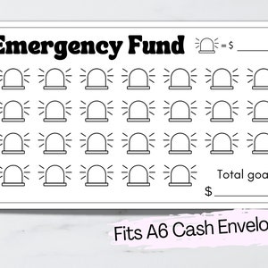 Desafío de ahorro para emergencias: Rastreador de sobres de efectivo A6 (Patrón PDF)