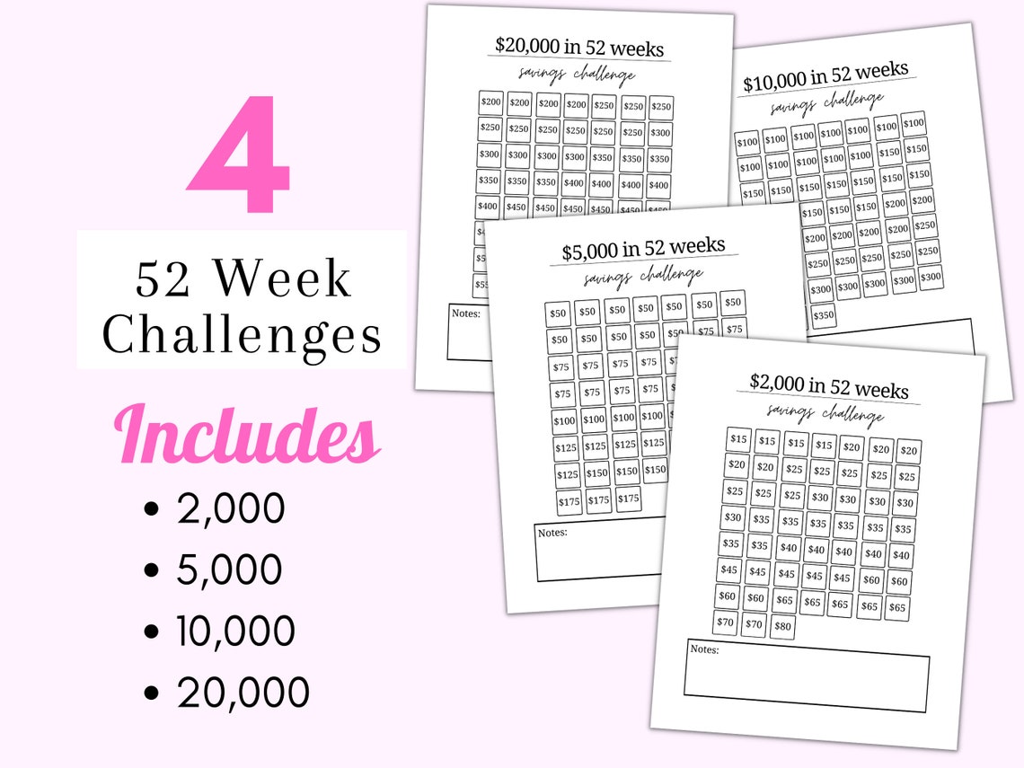 Digital Savings Challenge Book Savings Challenge Bundle Goodnotes