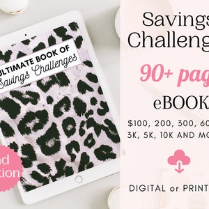 Savings Challenge Book: 12-Month Savings Trackers (Printable PDF)