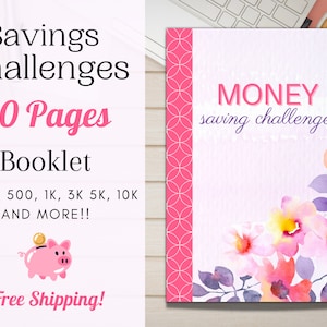 Savings Challenge Book | 2025 Goals | Savings Tracker Booklet for Cash Envelopes | Size 6 x 9&quot;, 50 pages, soft, glossy paperback