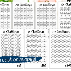 Mini Savings Challenge Trackers for A6 Budget Binder (PDF Download)
