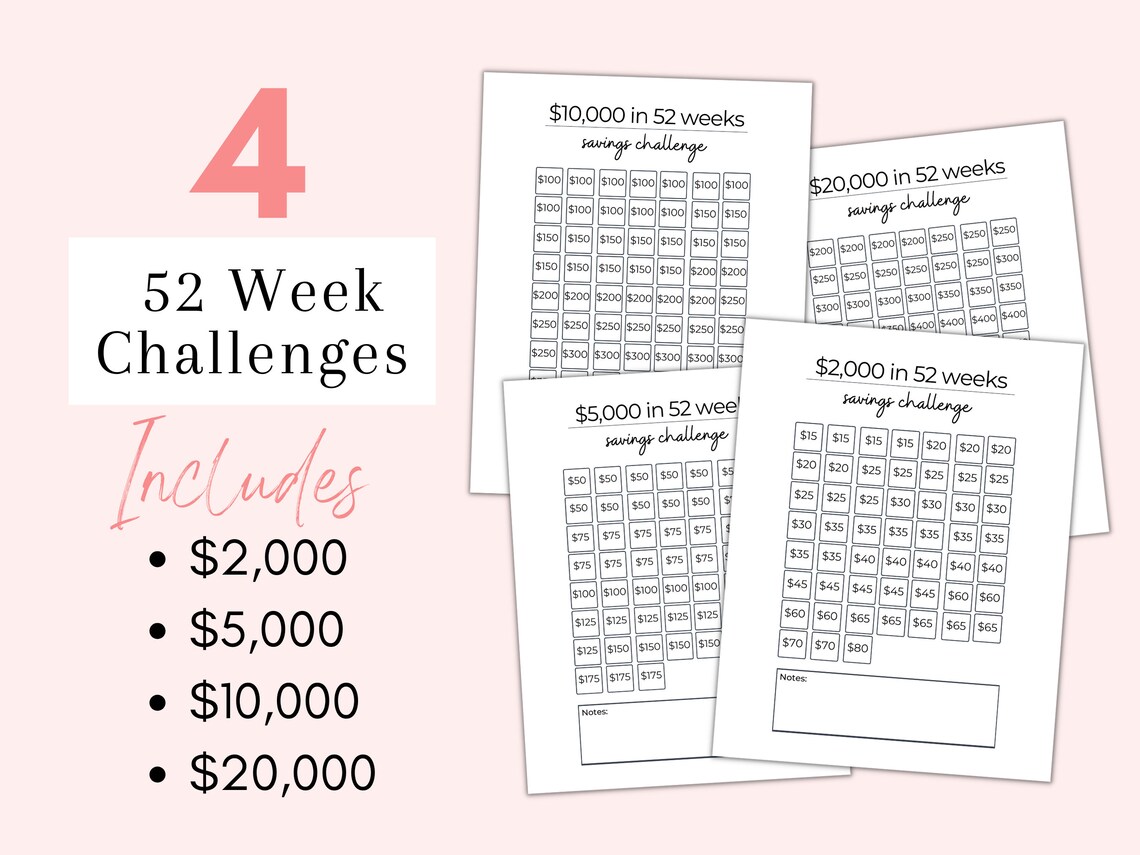 Savings Challenge Book Savings Challenge Printable Savings - Etsy