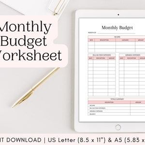 Budget Spreadsheet Monthly Budget Template Personal Finance Budget Planner Notebook Budget Book Spending Tracker image 1