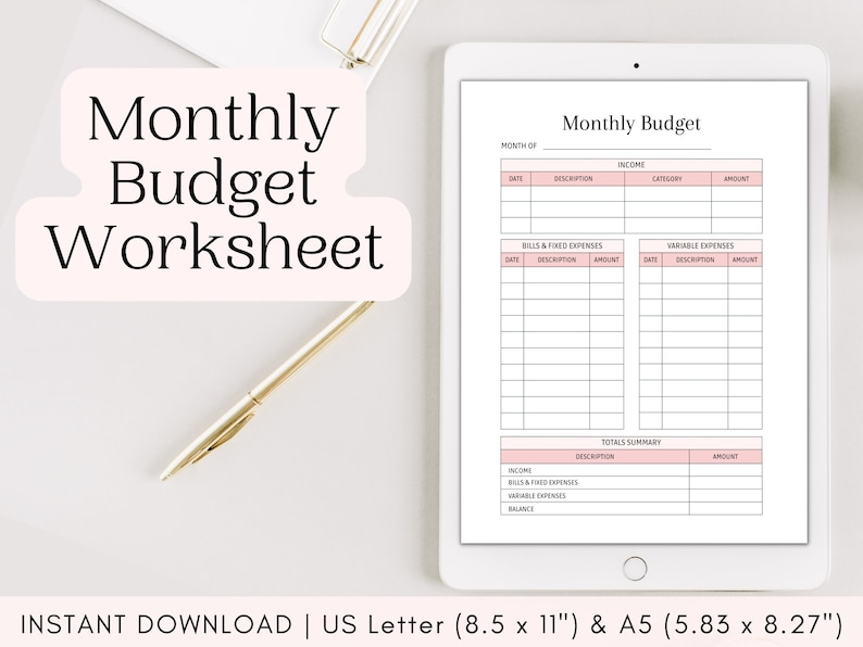 Budget Spreadsheet Monthly Budget Template Personal Finance Budget Planner Notebook Budget Book Spending Tracker image 1