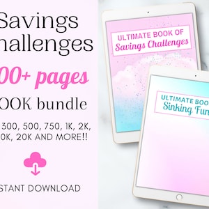 Ultimate Savings Challenge Book | Savings Challenge Bundle | Savings Tracker Printable | 2 Digital eBooks, 100+ pages each