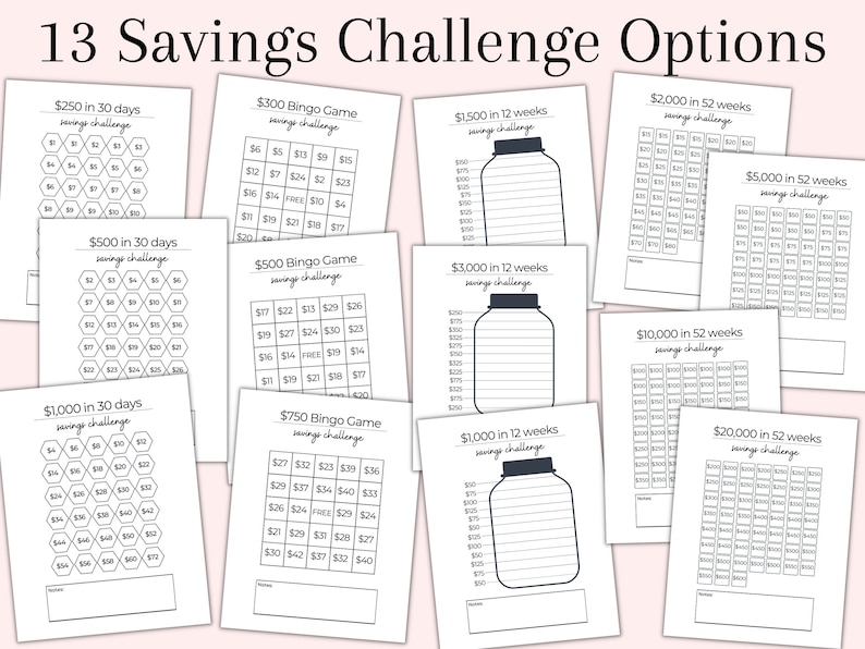 Savings Challenge Book Savings Challenge Printable Savings Etsy