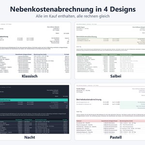 Utility bill Excel template | Operating cost statement for landlords | CO2 costs, heating costs, tenant turnover | German image 2