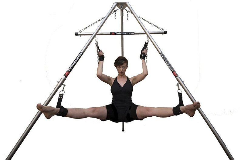 Shibari Suspension Bondage Frame, Portable BDSM Dungeon, & Sex Swing by Tetruss - Mini Bundle + 2 Pair Leather Suspension Cuffs 