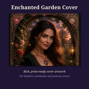 Printable Journal Covers | Magical Thoughts Witchy Cover Art | Celestial, Enchanted Garden, Full Moon | Binder Cover PDF image 3