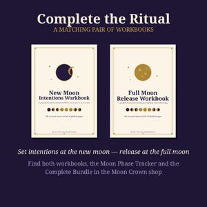 New Moon Intentions Workbook | Printable Moon Journal Pages | Lunar Goal Setting Worksheet | Witchy Planner PDF | Book of Shadows image 5