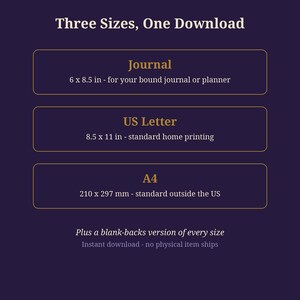 Witchy Journal Dividers Printable | Enchanted Garden Section Covers | Book of Shadows Dividers | Grimoire Pages | PDF Letter A4 Journal Size image 4