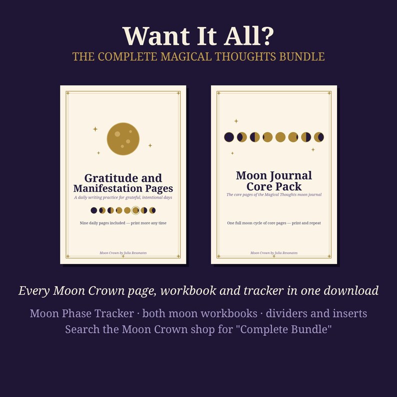 Gratitude and Manifestation Journal Pages | Daily Gratitude Practice Printable | Witchy Moon Journal PDF | Book of Shadows Pages image 5