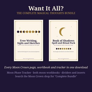 Gratis paket med skrivande, sigill och skisser | Linjerade och prickade dagbokssidor utskrivbara | Häxig Grimoire PDF | Skuggornas bok bild 5