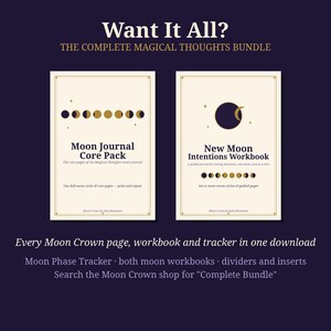 Moon Journal Core Pack Printable | Moon Phases Chart, New Moon Intentions, Gratitude and Full Moon Pages | Witchy Planner PDF image 5