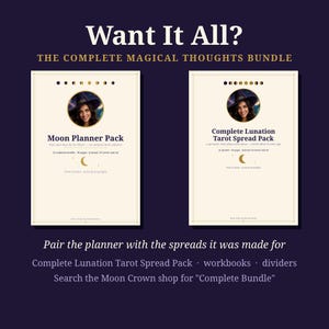 Moon Planner Pack | Undated Lunar Planner | Moon Phase Monthly and Weekly Planner Pages | Witchy Planner PDF | Moon Journal image 5
