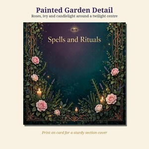Witchy Journal Dividers Printable | Enchanted Garden Section Covers | Book of Shadows Dividers | Grimoire Pages | PDF Letter A4 Journal Size image 3