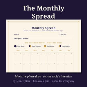 Moon Planner Pack | Undated Lunar Planner | Moon Phase Monthly and Weekly Planner Pages | Witchy Planner PDF | Moon Journal image 3