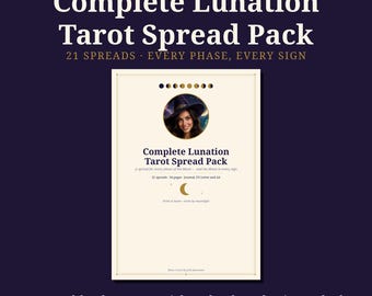 Complete Lunation Tarot Spread Pack | Moon Phase Tarot Spreads | Moon in Every Sign Tarot Layouts | Witchy Tarot Journal PDF