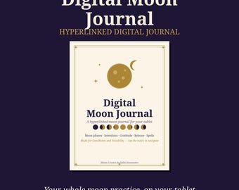 Digital Moon Journal for GoodNotes | Hyperlinked Moon Journal Planner | Notability Witchy Journal | Book of Shadows PDF