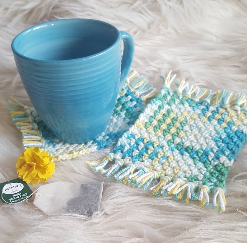 Mug Rug Cotton Crochet Coasters Set