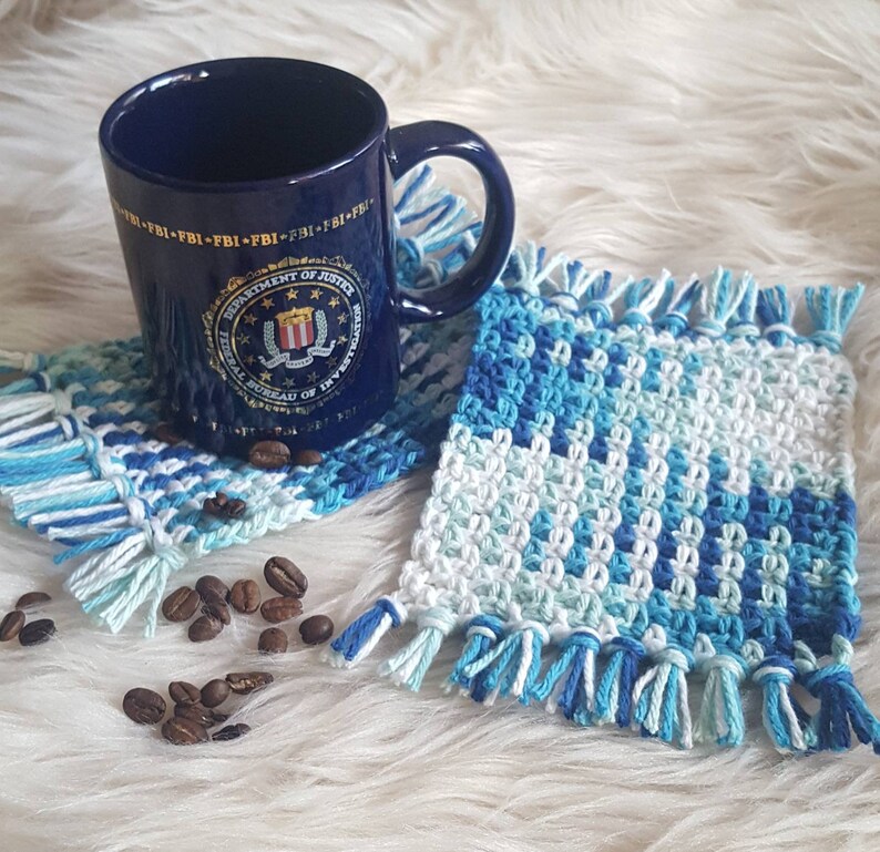 Mug Rug Cotton Crochet Coasters Set