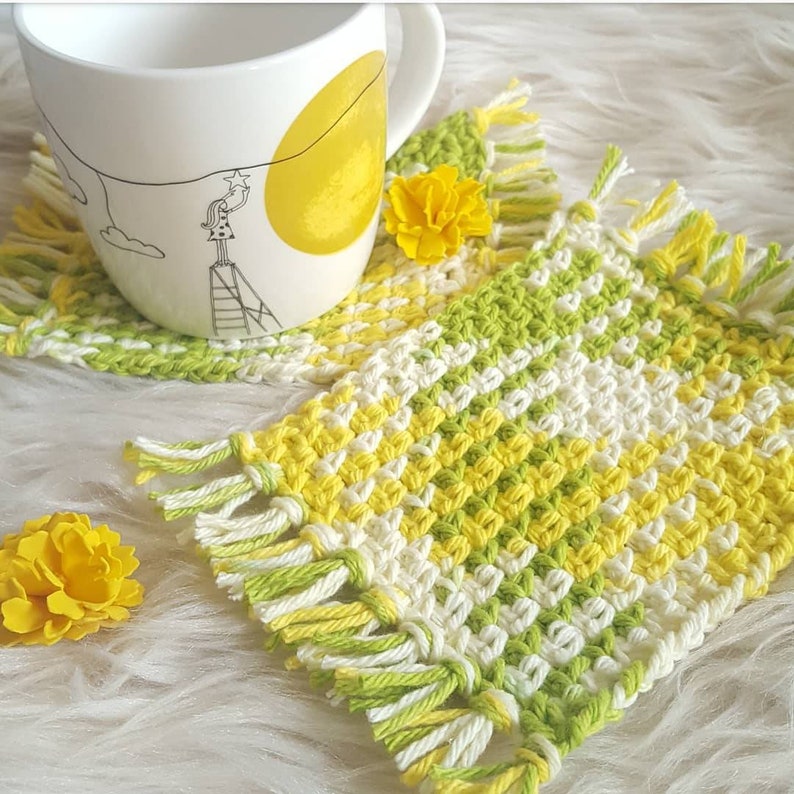 Mug Rug Cotton Crochet Coasters Set
