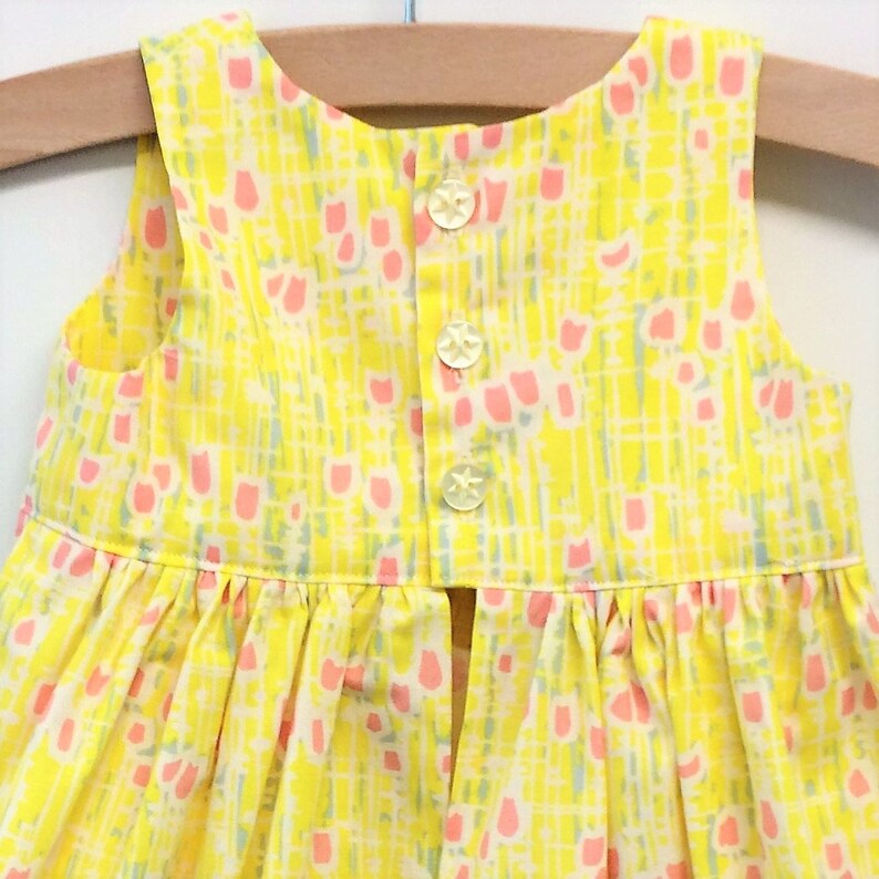 3-6 months Dress Tulips on yellow
