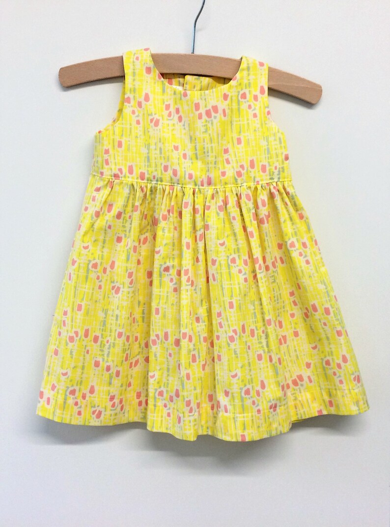 3-6 months Dress Tulips on yellow
