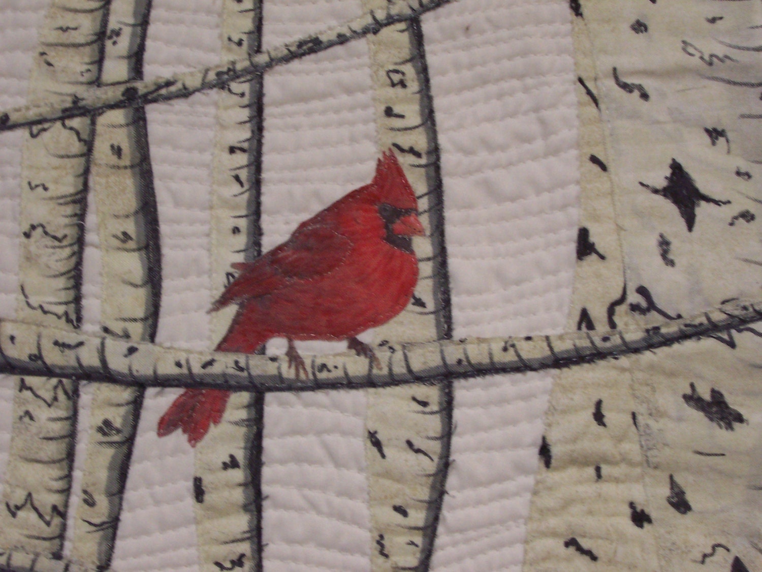Decorative Art Quilt The Cardinal in the Birches Etsy