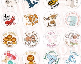 16 JW Digital Stickers or Pins - gifts bible theme package