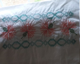 Hand embroidered table runner