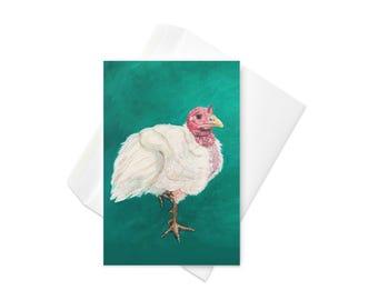 Lennox the Turkey: Acrylic Painting Print Greeting card