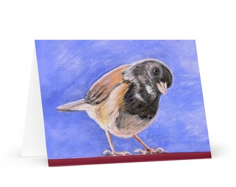 Junco Bird: Acrylic Painting Print Greeting card