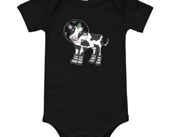 Space Cow - Cute Baby Short Sleeve Bodysuit