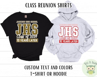 Custom Class Reunion Shirt, High School Reunion Shirts, College Reunion, Bulk Order Reunion Favors, Reunion Gift, Class of T-shirts Hoodie