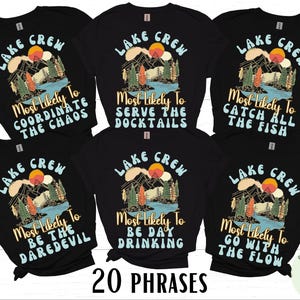 Matching Family Lake Vacation Shirts, Funny Group Lake Crew TShirts, Family Reunion, Lake Birthday, Friends Lake Trip, Adult & Youth Tees